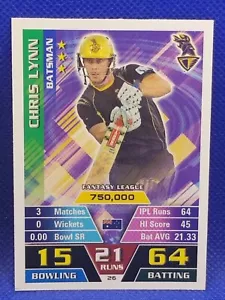 2016 Topps Attax Cricket Chris Lynn A1505 - Bild 1 von 2