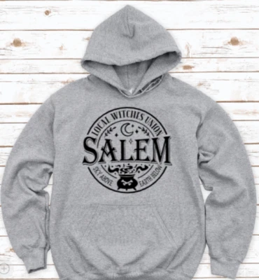 Salem Unión de Brujas Locales, Halloween, Gris, Sudadera con Capucha Unisex Foto 1 de 2