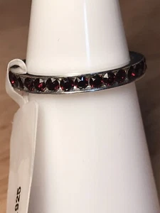 NWT Palm Beach Jewelry January Birthstone Garnet Sterling Silver Ring Size 7 - Picture 1 of 5