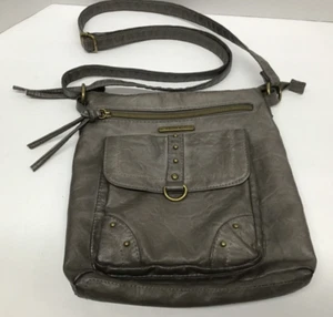 Stone and Co Gray Faux Leather Crossbody Purse - Picture 1 of 8