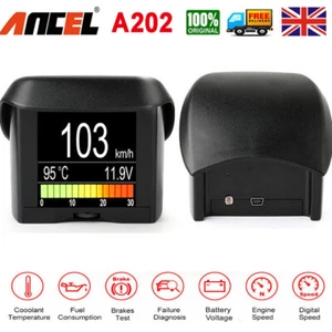 A202 Car OBD Smart Digital Meter Water Temperature Gauge Voltage Speed Display - Picture 1 of 13