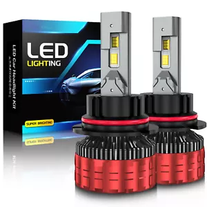 9007 HB5 LED Headlights Kit Combo Bulbs 6000K High Low Beam Super White Bright - Picture 1 of 10