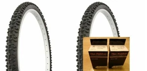 Two (2) 26" X 1.95" Duro MTB Bicycle Bike Tires All Black DB-1007 + 2 Tubes - Picture 1 of 3