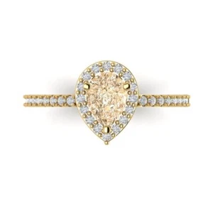 14K Yellow Gold Vintage Engagement Ring for Women 0.755 ct Natural Morganite - Picture 1 of 11