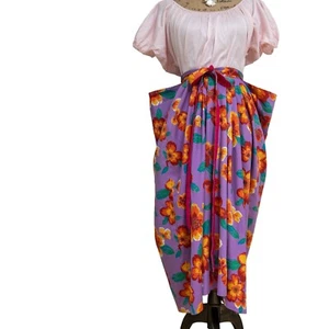 KENZO 1983 Floral Wrap Blouse Skirt Oversized Pockets Made in Japan: Size Small - Picture 1 of 10