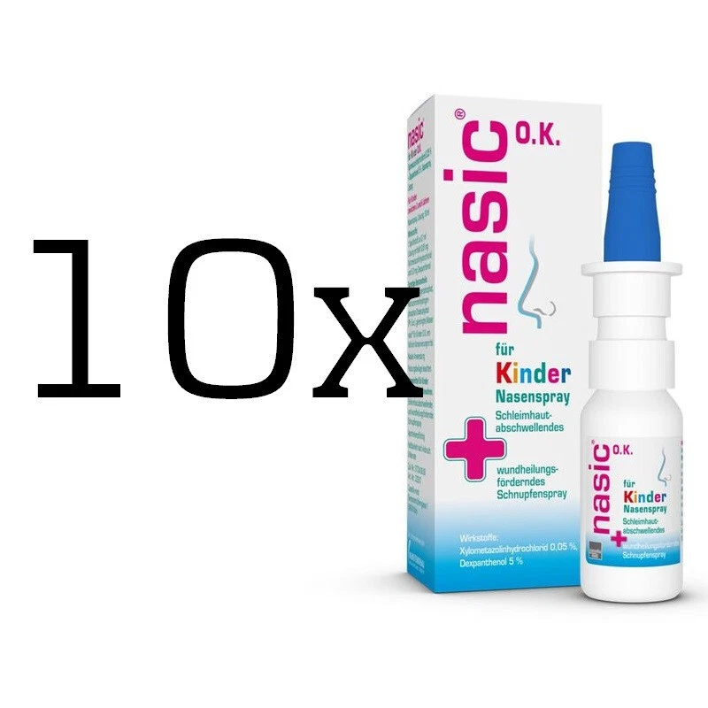 10x Nasic Nasenspray für Kinder oK ohne Konservierungsstoffe 10 ml PZN 02882777