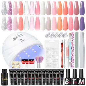 Poly Gel Nail Kit Starter Kit mit UV-Licht 15pcs Poly Verlängerung Gel Anfänger - Bild 1 von 16