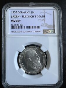 2 Mark Baden 1907 NGC MS64 + 