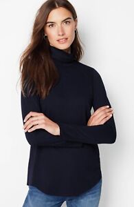 J.Jill ~ 4X ~ NEW Excellent Luxe Supima® Shirttail Turtleneck ~ Navy Blue ~ NWT
