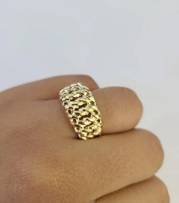Anillo Princesa Real 14k Oro Amarillo Anillo Informal 14kt Genuino Para Hombre Foto 1 de 4