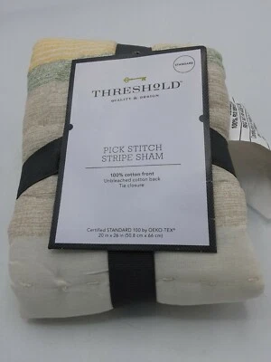 Threshold Standard Sham Pick Stch Stripe 100 % algodón Foto 1 de 4