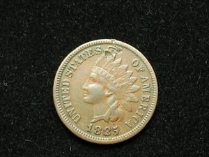 MUST GO SALE!!  XF 1885 INDIAN HEAD CENT PENNY w/ DIAMONDS & FULL LIBERTY 250v - Picture 1 of 2