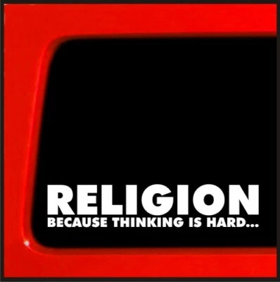 Adesivo Conexão | Adesivo adesivo Religion Because Thinking is Hard Bumper - Imagem 1 de 4