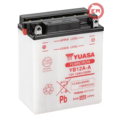 BATTERIA YUASA YB12A-A 12V 12Ah HONDA CMX C REBEL 450 1986 1987 1988 1989 1990 - Изображение 1 из 3