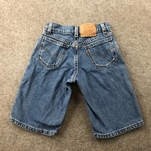 Vintage Levi 562 Shorts Boys 11 Blue Orange Tab Loose Fit Slim Jorts Youth - Picture 1 of 10
