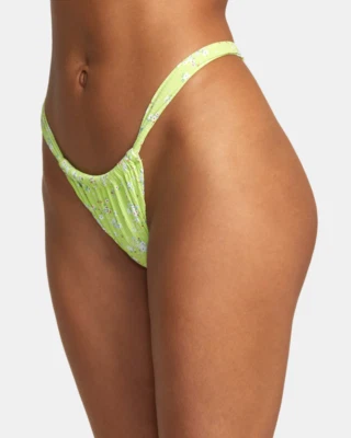 Parte inferior de bikini RVCA Itty ancha deslizable lateral mediana verde lima para mujer talla L 12 Foto 1 de 4