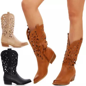 stivali donna estivi stivaletti texani camperos scarpe traforati TOOCOOL G629 - Imagen 1 de 33
