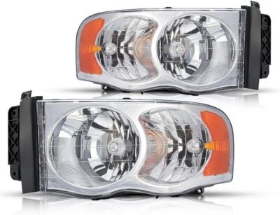 Faros cromados izquierda+derecha para Dodge Ram 1500 2500 3500 2002-2005 Foto 1 de 4
