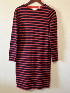 Boden 3/4 Sleeve Round Neck Striped Preppy Nautical Knit Sweater Dress SZ 6L - Picture 1 of 9