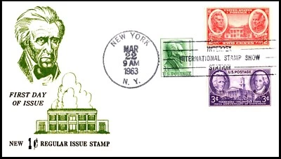 1209 1 Cent Regular Issue FDC, Centennial cachet, Combo, Open Flap, Unaddressed - Image 1 of 3