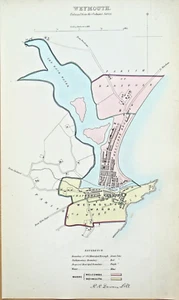 Antique Map  WEYMOUTH DORSET  Original Town and  Street Plan Dawson 1832 - Picture 1 of 2