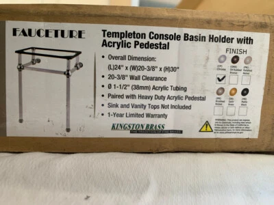 Fauceture Kingston Brass Templeton 24" Console Basin Holder Acrylic Pedestal - Image 1 of 4