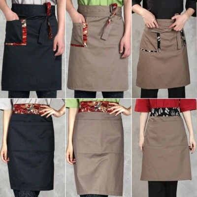 Mujeres Hombres Unisex Camarero Chef Uniforme de Trabajo Delantal Corto Sushi Cocina Japonés Foto 1 de 4