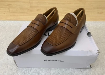Мужские мокасины Aldo Aalto кожа с тиснением без застежек коричневые выберите размер - Изображение 1 из 4