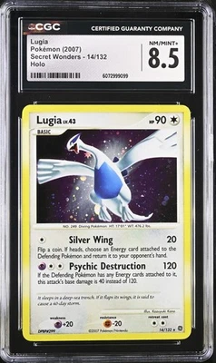 CGC 8.5 Lugia 2007 Secret Wonders 14/132 Holo Pokemon Card - Image 1 of 2