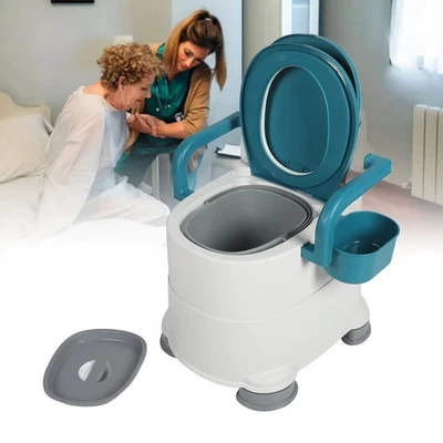 Bedside Commode Chair For Seniors Wider Armrests Soft Padded Anti Slip PU Ba 3CS - Image 1 of 4