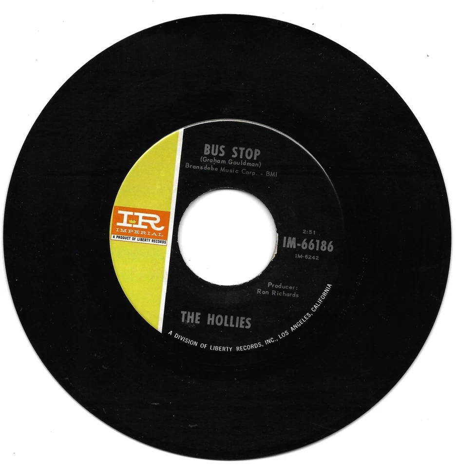 The Hollies: "Bus Stop" / "Don't Run And Hide" - EX '66 Pop Rock - plays NM! Foto 1 de 1
