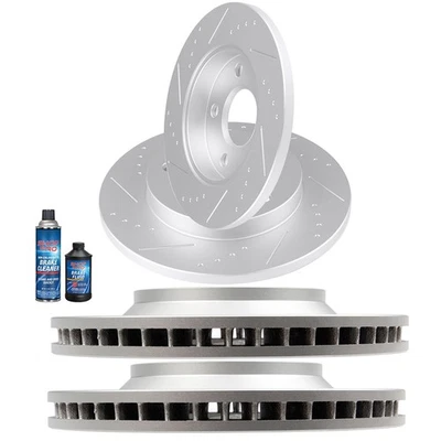 4X Brake Discs Rotors For Chevrolet Impala 2011 2012 2013 Front and Rear Slotted - Image 1 of 4