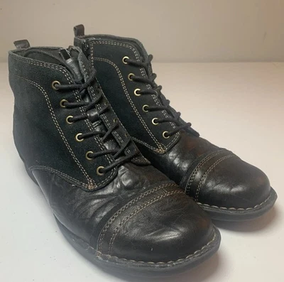 Clarks Botas Mujer Silbato Reloj Combate Grunge Moto Cuero Gamuza Negro 8.5 Foto 1 de 4