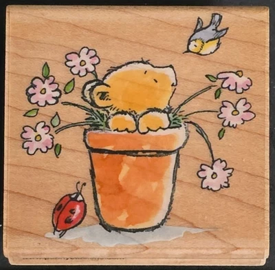 'in a pot' Penny Black Margaret Sherry Wood Mounted Rubber Stamp - Image 1 of 4