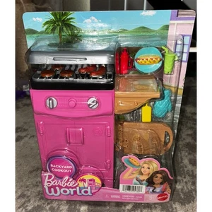 Mattel Barbie World Backyard Cookout Spielset (Neu mit Etikett) - Bild 1 von 2