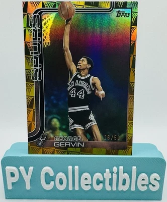 Lámina de oro Topps George Gervin temporada 2025 punta/50 #265 Spurs Foto 1 de 4