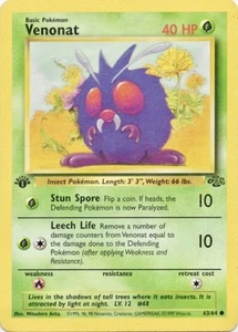 Venonat 63/64 1st Edition Jungle Pokemon Card LP - Bild 1 von 2
