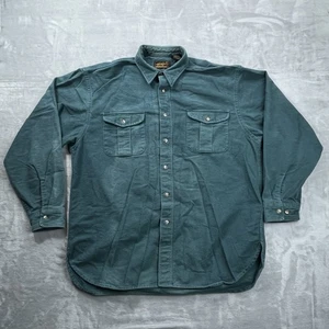 Vintage Eddie Bauer Shirt Men's XL Dark Green Flannel Long Sleeve Cotton USA - Picture 1 of 11