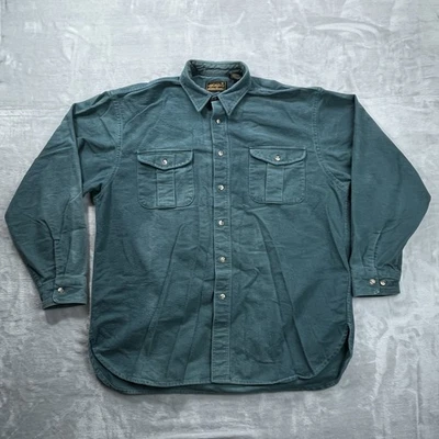 Camisa De Colección Eddie Bauer Para Hombre XL Franela Verde Oscuro Manga Larga Algodón EE. UU. Foto 1 de 4