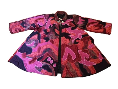 De Colección FABULOSO Abrigo La Colección Judith Roberts Cocoon Kimono Chaqueta Pesada Talla L Foto 1 de 4