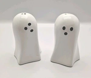 Ghost Salt and Pepper Shakers Set Ceramic Halloween Kitchen Table Decor - Picture 1 of 6