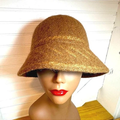 Women’s hat San Diego Hat Co. Wool light brown embroidered MCM - Image 1 of 4