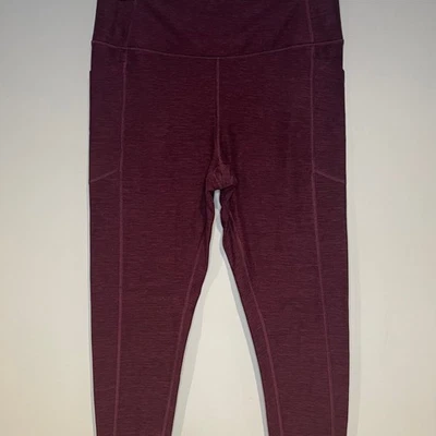 Victoria's Secret Leggings Women’s Sz 10 Burgundy Wine Soft Touch Pockets - Image 1 of 4