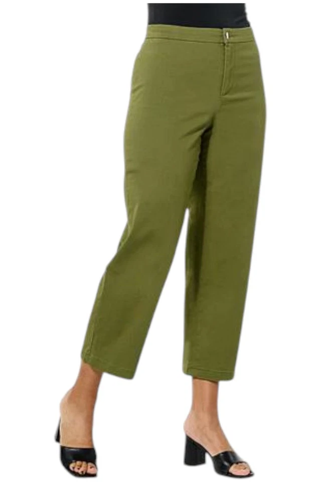IMAN Global Chic Women's Twill Ankle Pant Olive - Изображение 1 из 1