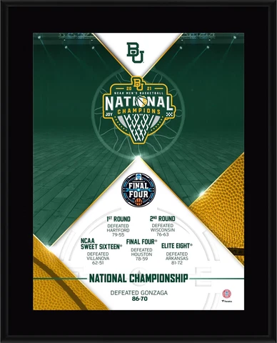 Baylor Bears 2021 NCAA Men's Basketball National Champs 10" x 13" Plaque Cover