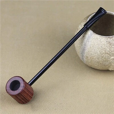 Durable Ebony Wood Enchase Smoking Pipe Tobacco Cigarettes Cigar Pipes Gift USA - Image 1 of 4