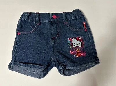 Mini pantalones cortos de mezclilla bordados vintage Y2K Sanrio Hello Kitty niñas 5 Foto 1 de 4