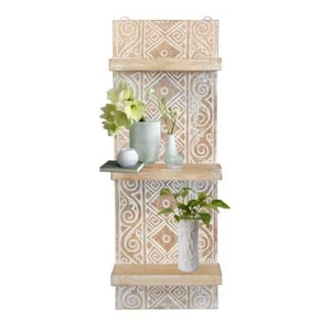 Wandregal Wandbrett mit 3 Ablagen Hängeregal Regal Panel Anisa 25 cm breit weiß - Bild 1 von 4