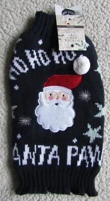 Dogs Christmas Ho Ho Ho Santa Paws Knitted Jumper Small Brand New With Label - Image 1 of 4