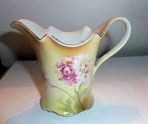 Ceramic Creamer 1910s RS PRUSSIA Mark Pastel ROSES - Picture 1 of 3